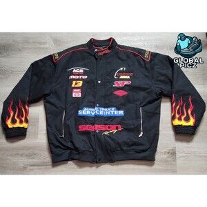 BoohooMan Mens Turbo Racing Flame Jacket Mens size XL